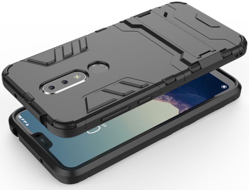 Nokia 6.1 Plus Hybride Back Cover Zwart afbeelding 3