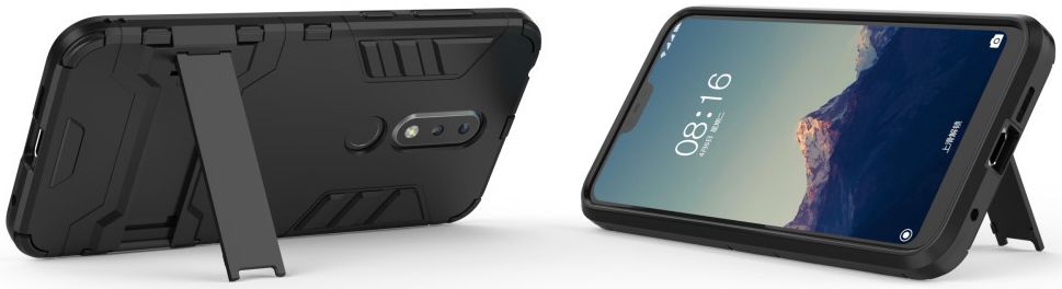 Nokia 6.1 Plus Hybride Back Cover Zwart afbeelding 4
