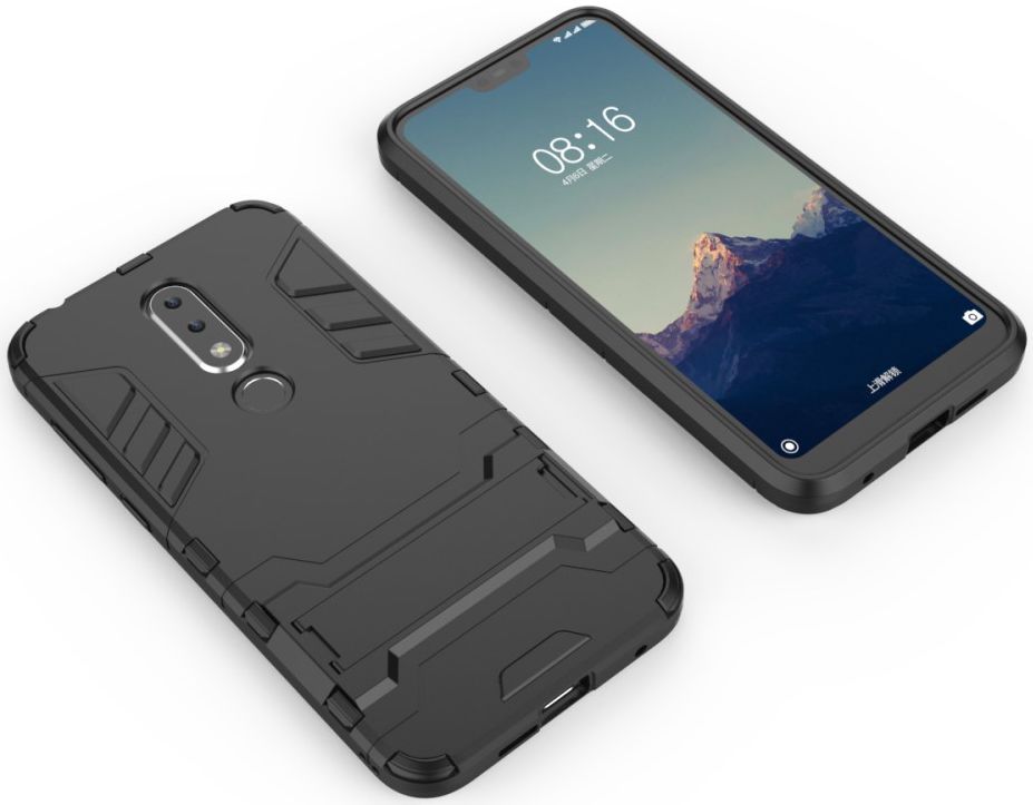 Nokia 6.1 Plus Hybride Back Cover Zwart afbeelding 5