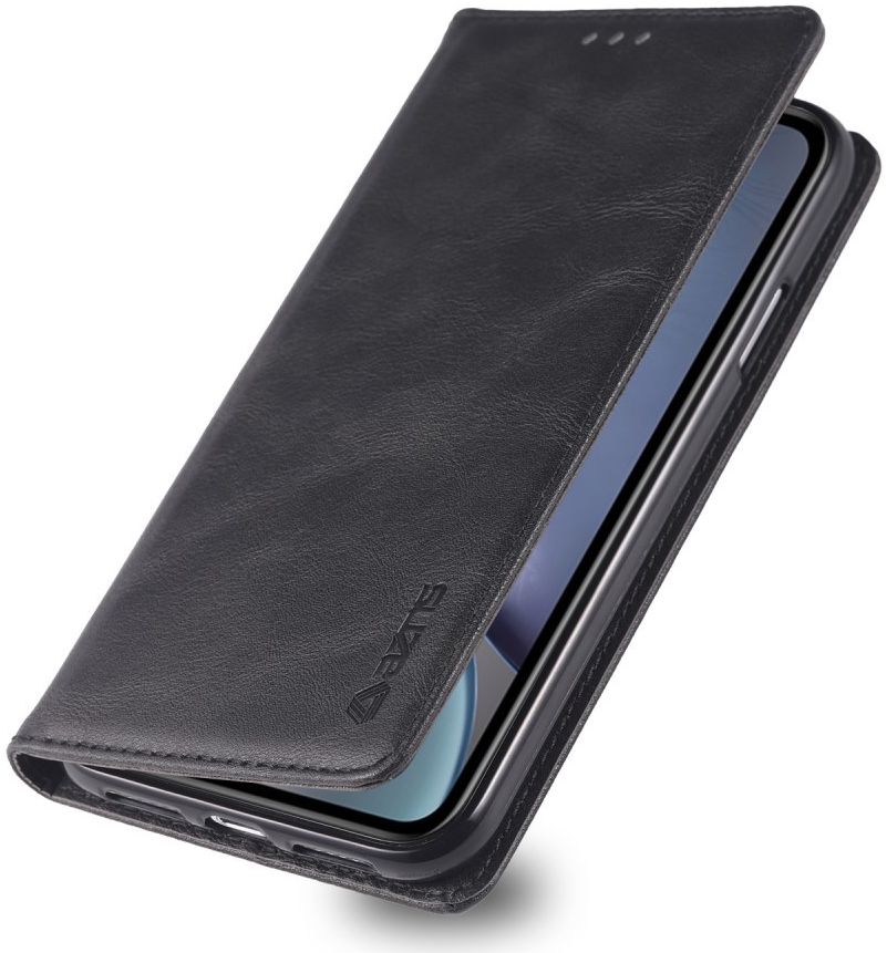 Apple iPhone XR Retro Portemonnee Hoesje Zwart afbeelding 1