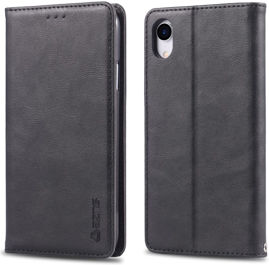 Apple iPhone XR Retro Portemonnee Hoesje Zwart afbeelding 3