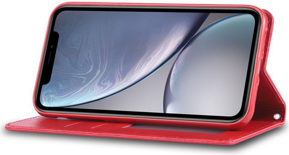 Apple iPhone XR Retro Portemonnee Hoesje Rood afbeelding 4