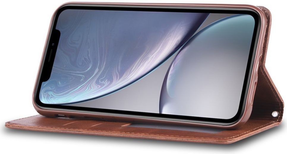 Apple iPhone XR Retro Portemonnee Hoesje Coffee afbeelding 4