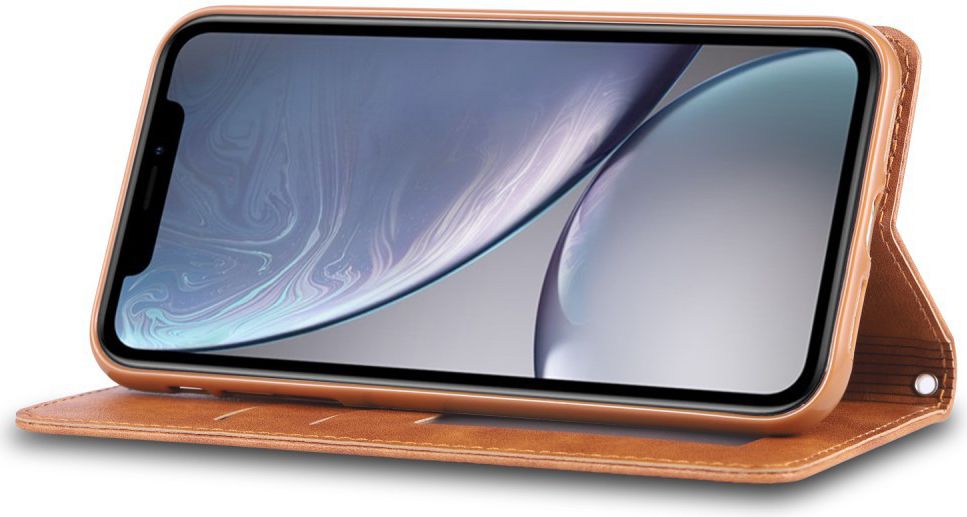 Apple iPhone XR Retro Portemonnee Hoesje Bruin afbeelding 5
