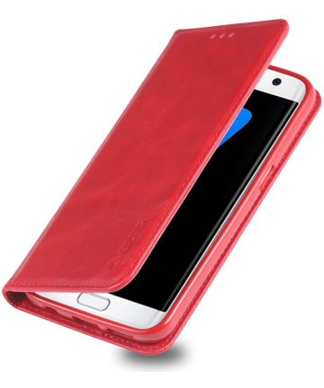 Samsung Galaxy S7 Retro Portemonnee Hoesje Rood Hoesjes