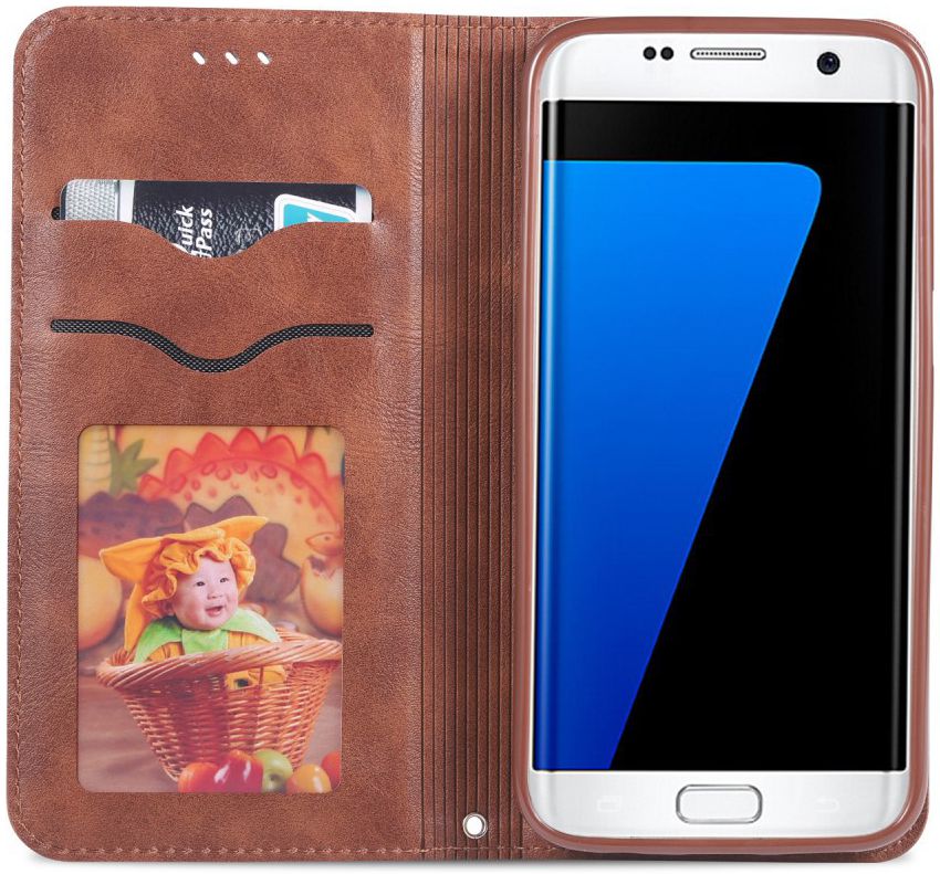 Samsung Galaxy S7 Retro Portemonnee Hoesje Coffee afbeelding 2
