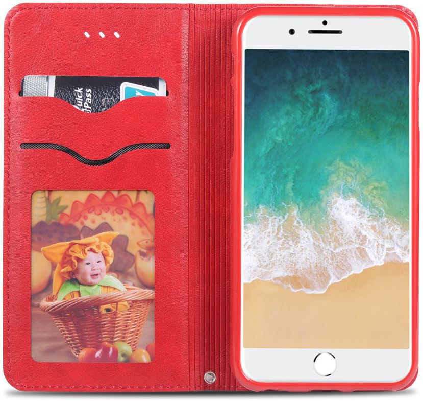 Apple iPhone 6(S) Retro Portemonnee Hoesje Rood afbeelding 1