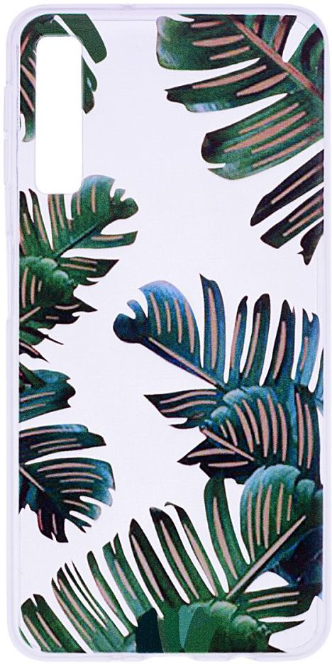Samsung Galaxy A7 (2018) TPU Hoesje met Leaves Print afbeelding 1