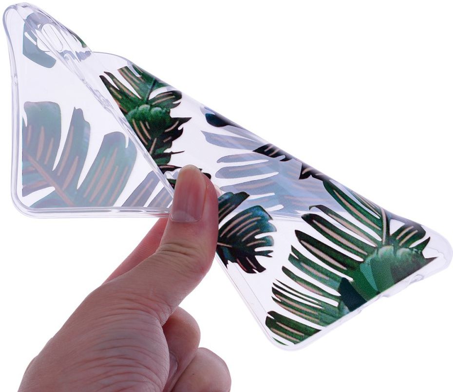 Samsung Galaxy A7 (2018) TPU Hoesje met Leaves Print afbeelding 2