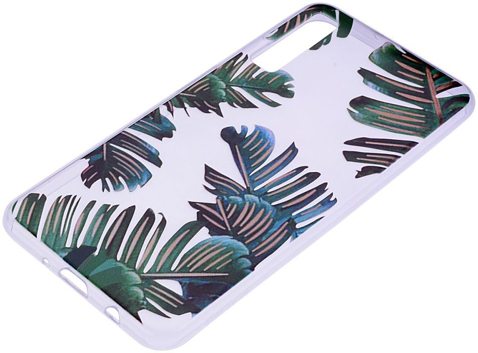 Samsung Galaxy A7 (2018) TPU Hoesje met Leaves Print afbeelding 3