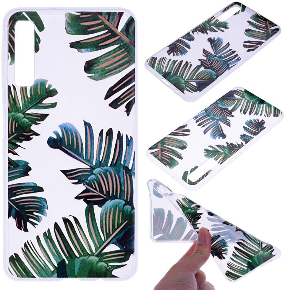 Samsung Galaxy A7 (2018) TPU Hoesje met Leaves Print afbeelding 5