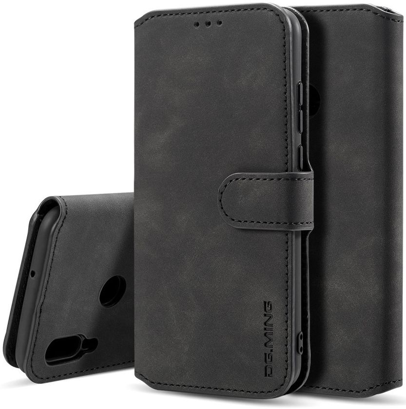 Huawei P Smart (2019) Retro Stijl Wallet Hoesje Zwart afbeelding 11