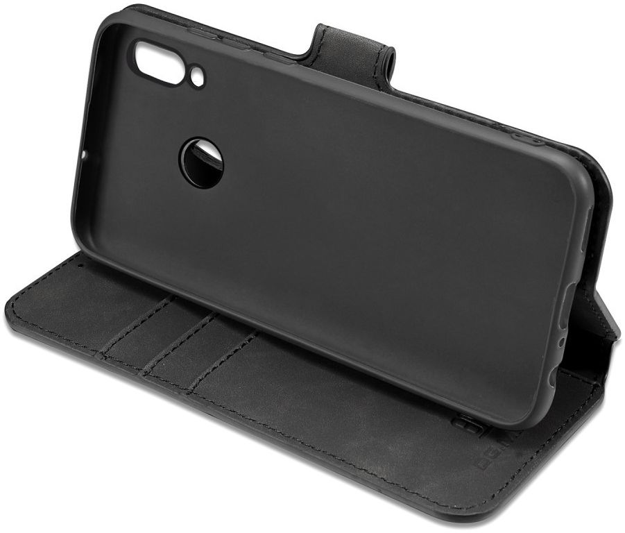 Huawei P Smart (2019) Retro Stijl Wallet Hoesje Zwart afbeelding 6