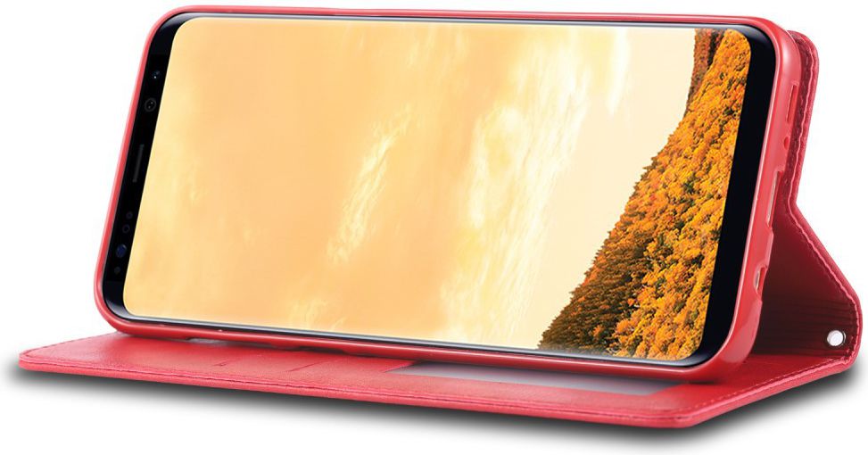 Samsung Galaxy S8 Plus Retro Portemonnee Hoesje Rood afbeelding 3
