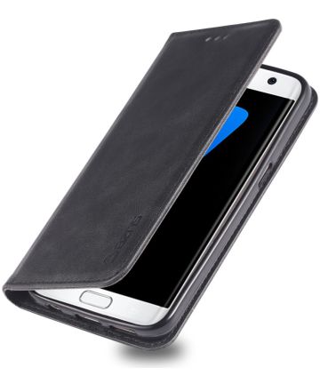 Samsung Galaxy S7 Edge Retro Portemonnee Hoesje Zwart Hoesjes