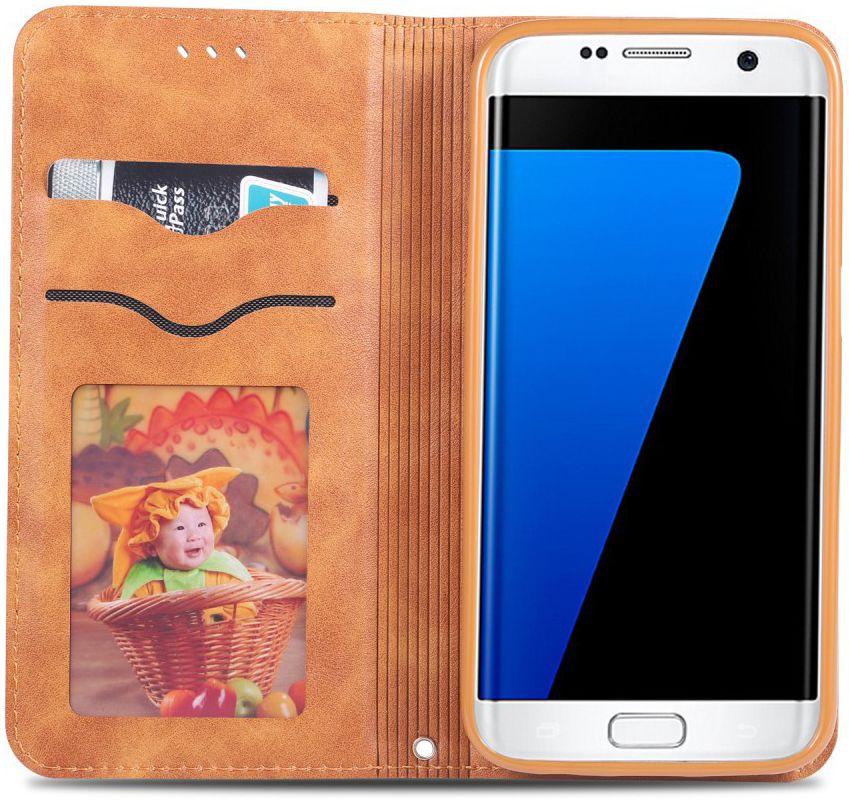 Samsung Galaxy S7 Edge Retro Portemonnee Hoesje Bruin afbeelding 4