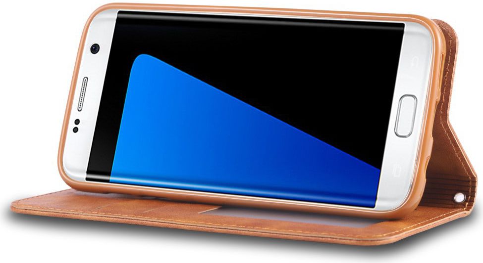 Samsung Galaxy S7 Edge Retro Portemonnee Hoesje Bruin afbeelding 2