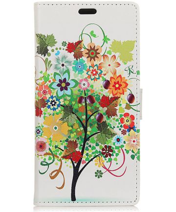 Motorola Moto G7 Portemonnee Print Hoesje Flower Tree Hoesjes