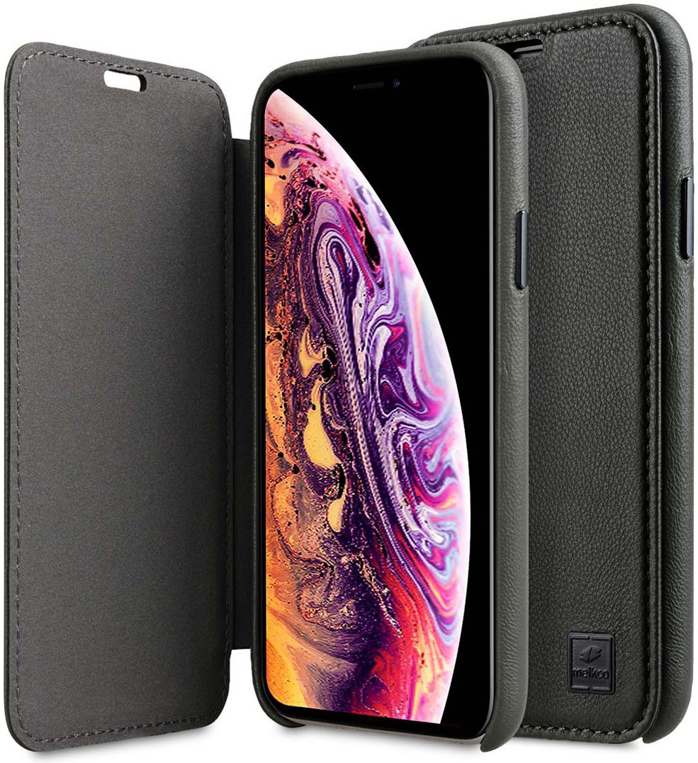 Melkco Origin Apple iPhone XS Book Case Echt Leer Groen afbeelding 1