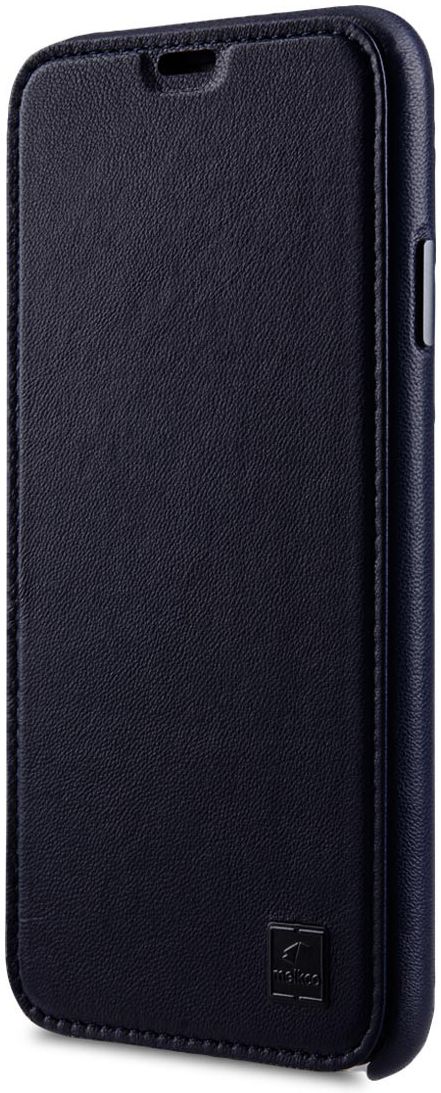 Melkco Origin Apple iPhone XS Max Book Case Echt Leer Blauw afbeelding 2