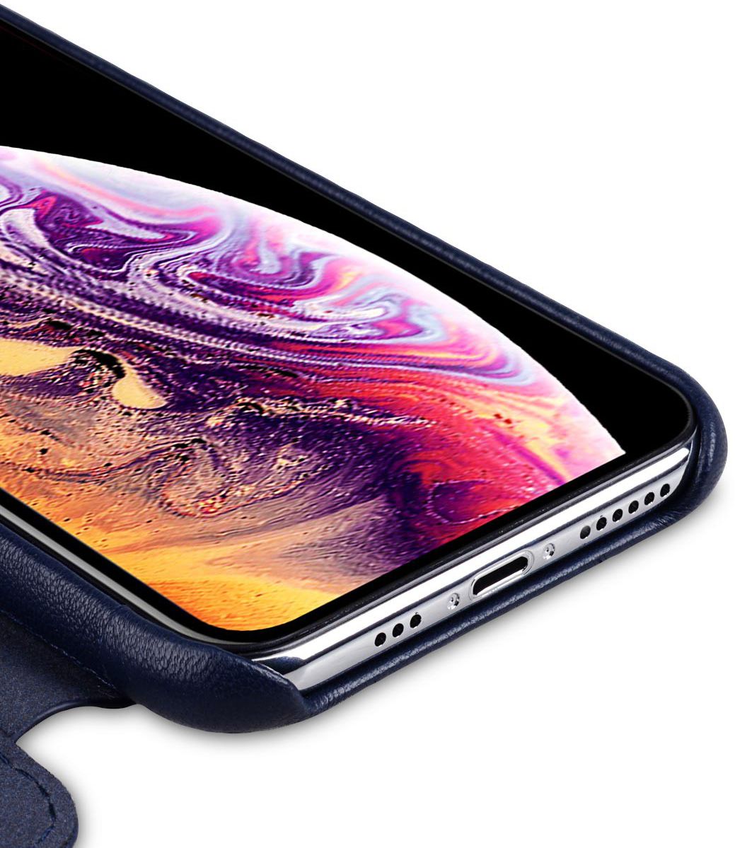 Melkco Origin Apple iPhone XS Max Book Case Echt Leer Blauw afbeelding 3