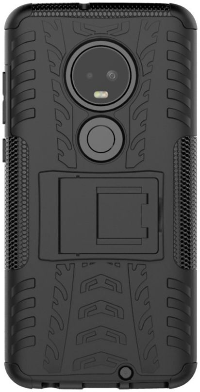 Motorola Moto G7 Robuust Hybride Hoesje Zwart afbeelding 1