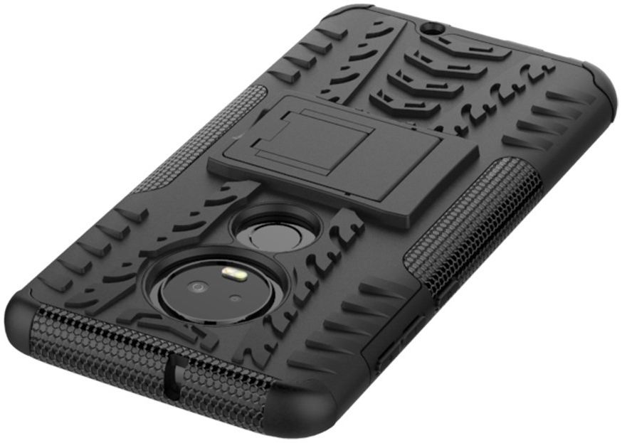 Motorola Moto G7 Robuust Hybride Hoesje Zwart afbeelding 6