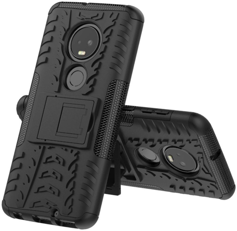 Motorola Moto G7 Robuust Hybride Hoesje Zwart afbeelding 7