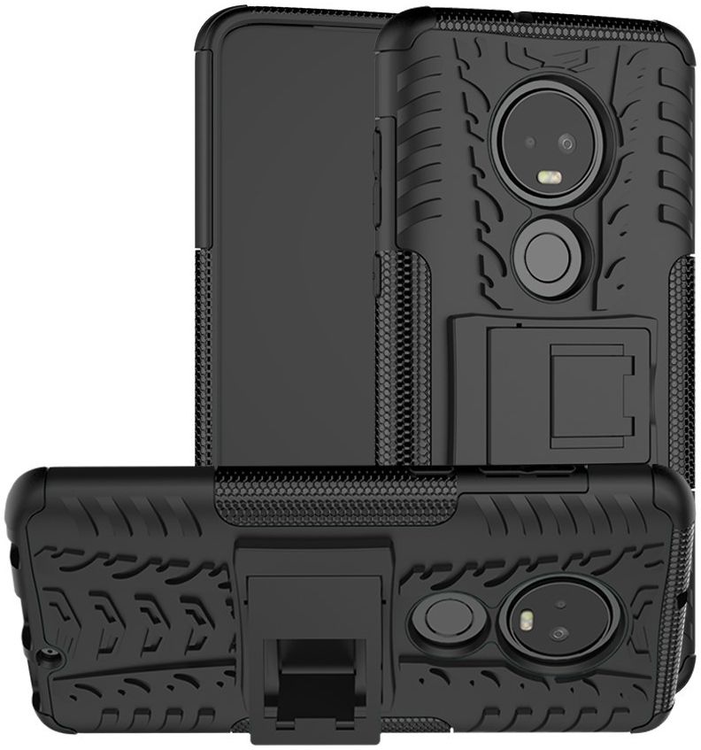 Motorola Moto G7 Robuust Hybride Hoesje Zwart afbeelding 8
