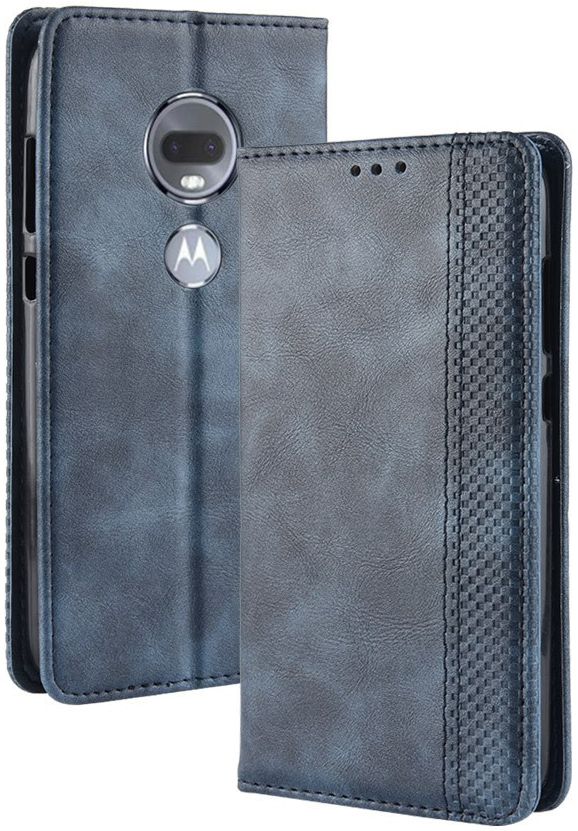 Motorola Moto G7 Vintage Portemonnee Hoesje Blauw afbeelding 3