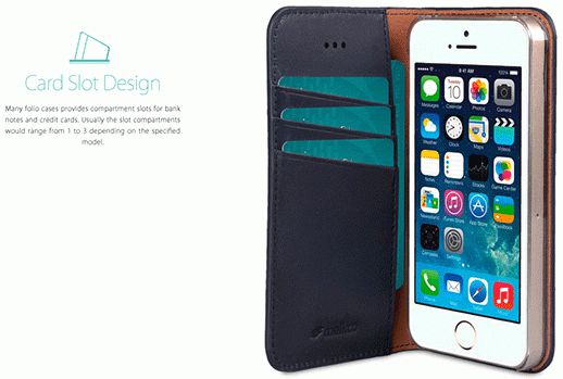 Melkco Italian Cowhide Apple iPhone 5 / 5S / SE Book Case Blauw afbeelding 10