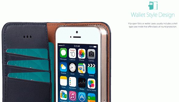 Melkco Italian Cowhide Apple iPhone 5 / 5S / SE Book Case Blauw afbeelding 9