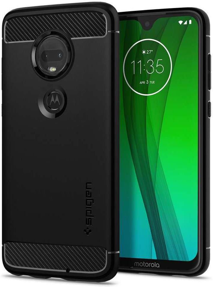 Spigen Rugged Armor Hoesje Motorola Moto G7 Zwart afbeelding 1