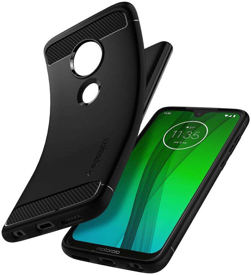 Spigen Rugged Armor Hoesje Motorola Moto G7 Zwart afbeelding 2