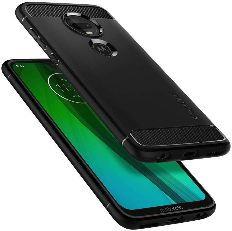 Spigen Rugged Armor Hoesje Motorola Moto G7 Zwart afbeelding 3