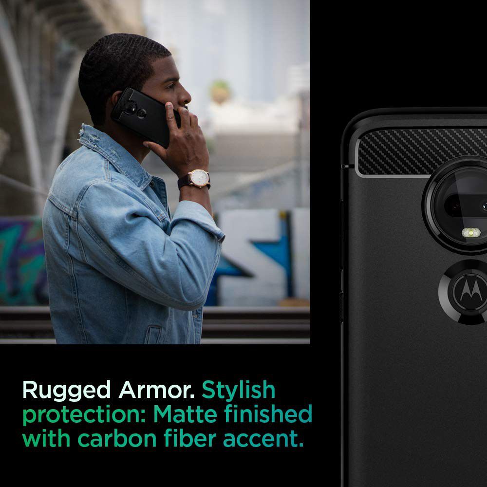 Spigen Rugged Armor Hoesje Motorola Moto G7 Zwart afbeelding 4