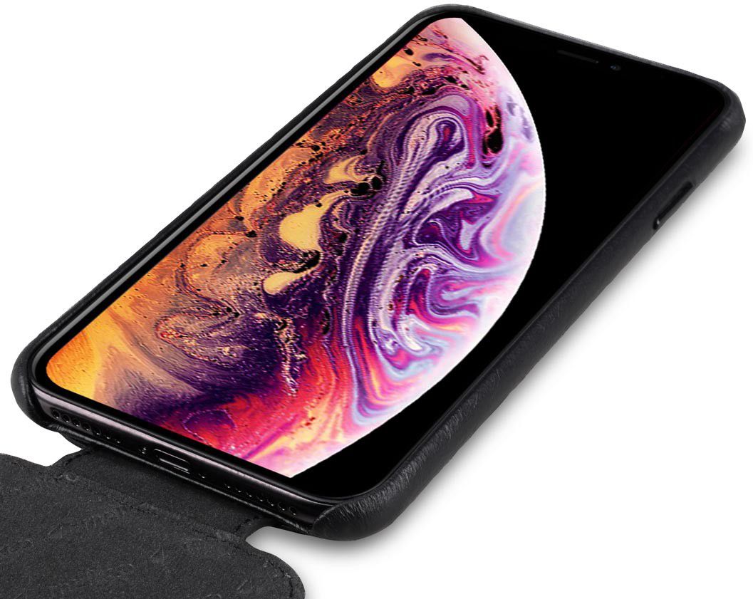 Melkco Elite Apple iPhone XS Max Flip Case Echt Leer Zwart afbeelding 4