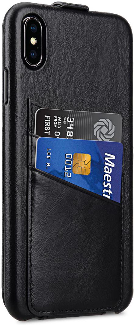 Melkco Elite Apple iPhone XS Max Flip Case Echt Leer Zwart afbeelding 2