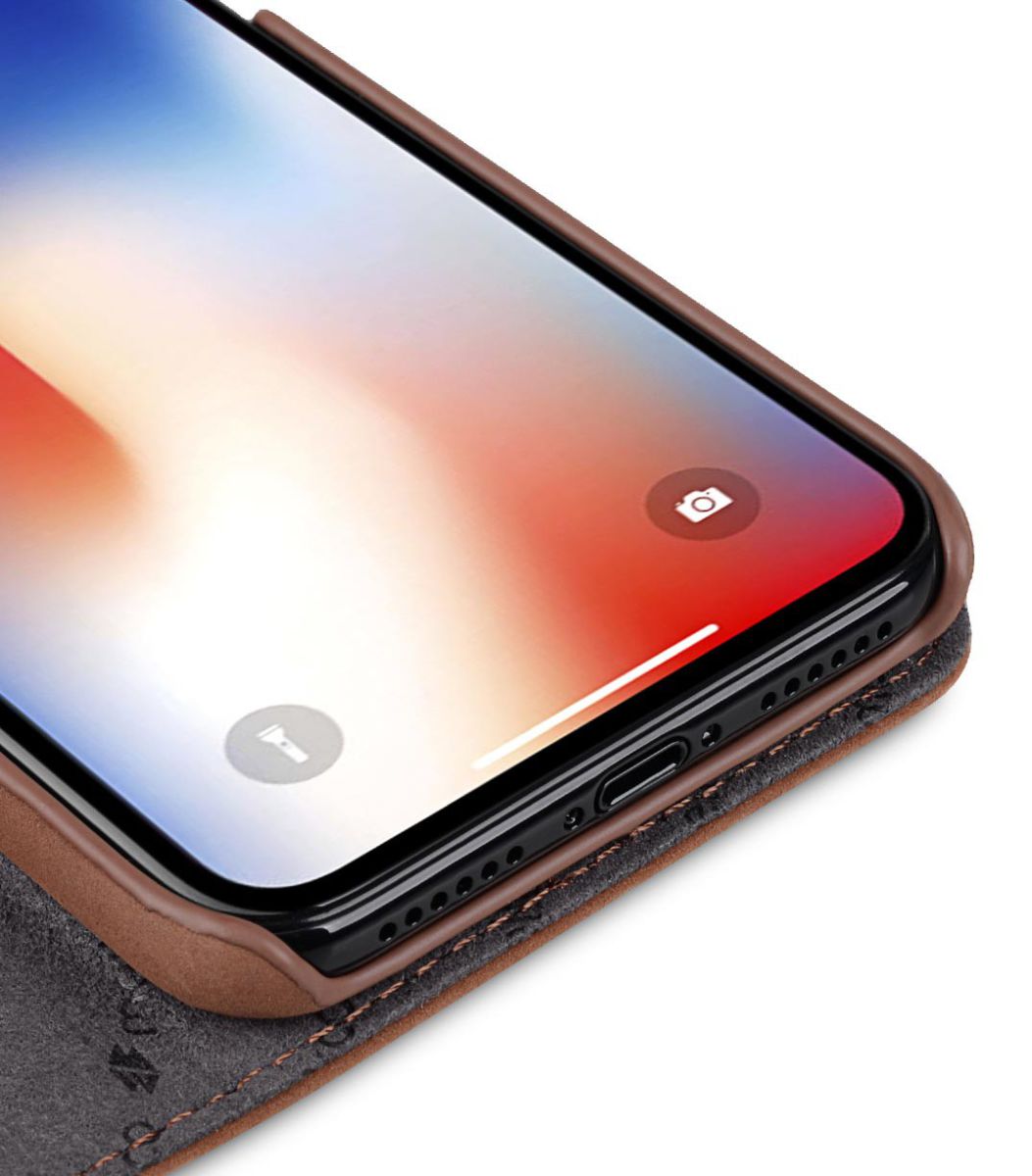 Melkco Apple iPhone XS Book Case Echt Leer Bruin afbeelding 4