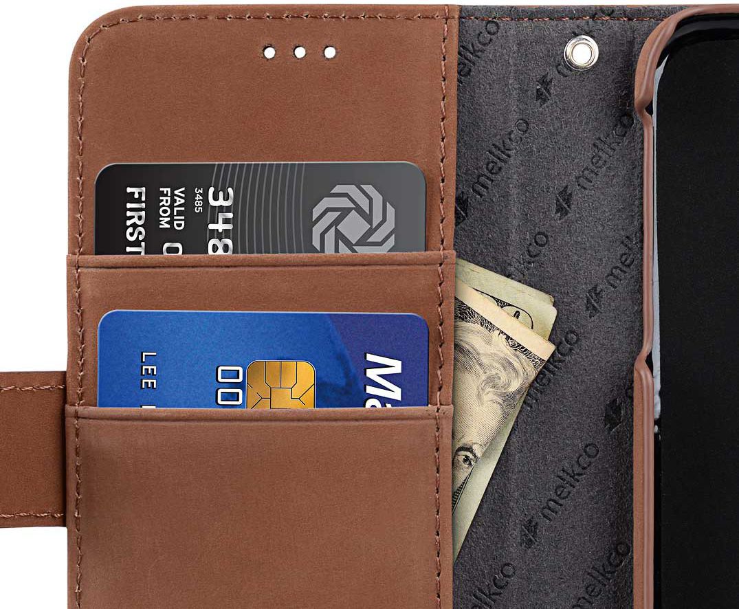 Melkco Apple iPhone XS Book Case Echt Leer Bruin afbeelding 5