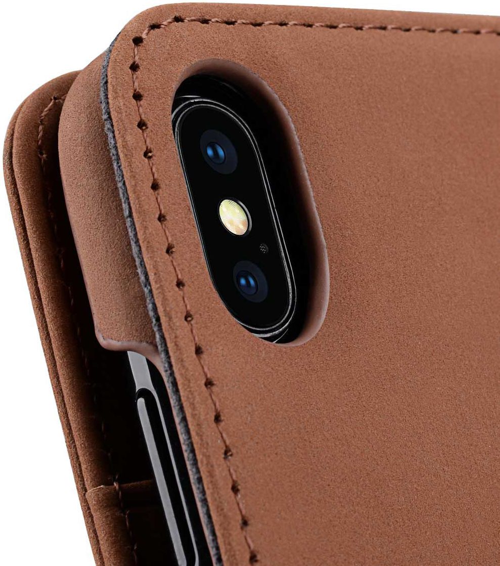 Melkco Apple iPhone XS Book Case Echt Leer Bruin afbeelding 6