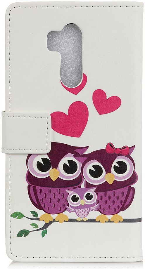 Nokia 8.1 Portemonnee Hoesje met Owl Family Print afbeelding 3