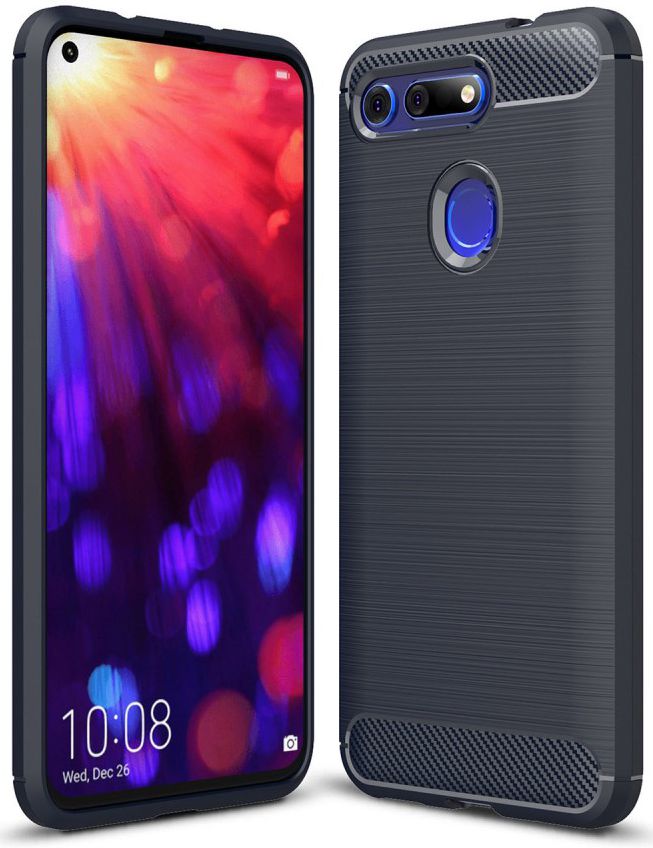 Honor View 20 Geborsteld TPU Hoesje Blauw afbeelding 1