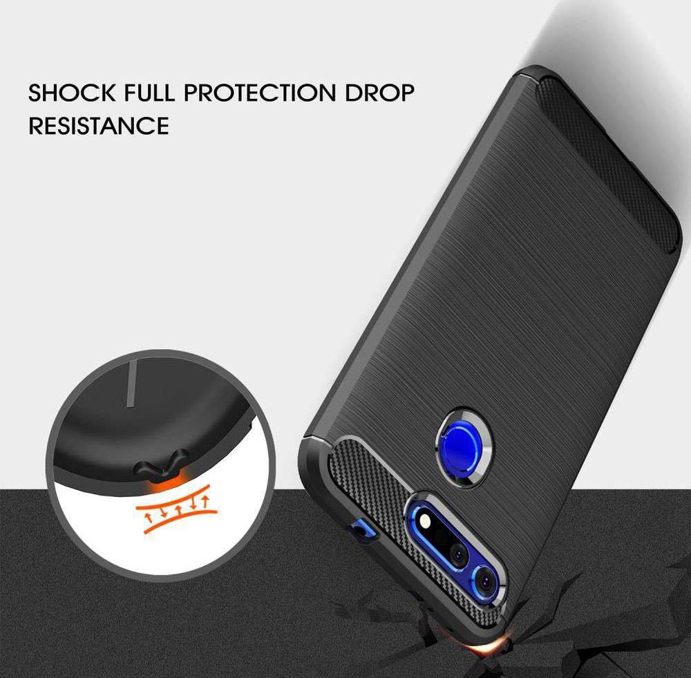 Honor View 20 Geborsteld TPU Hoesje Blauw afbeelding 2
