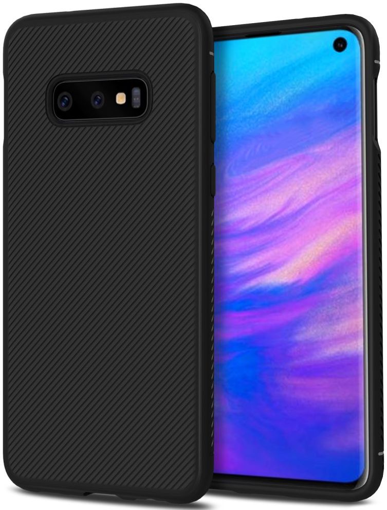 Samsung Galaxy S10E Twill Slim Texture Back Cover Zwart afbeelding 1