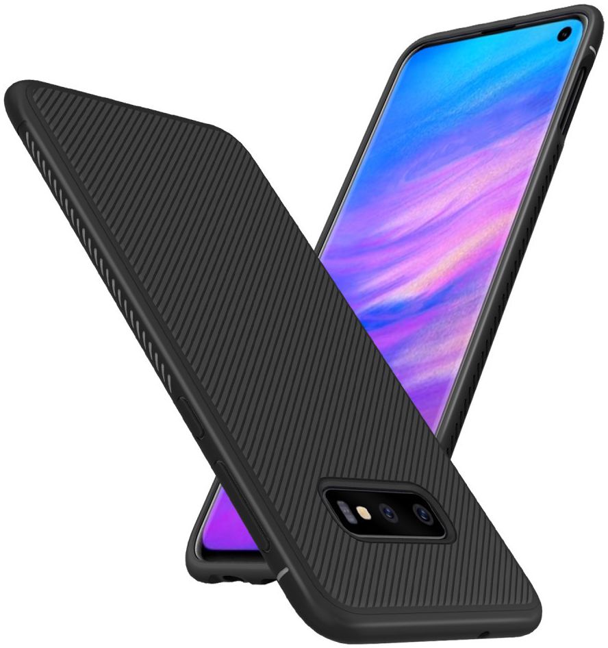 Samsung Galaxy S10E Twill Slim Texture Back Cover Zwart afbeelding 2