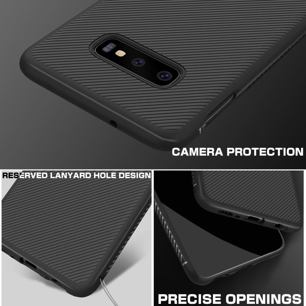 Samsung Galaxy S10E Twill Slim Texture Back Cover Zwart afbeelding 8