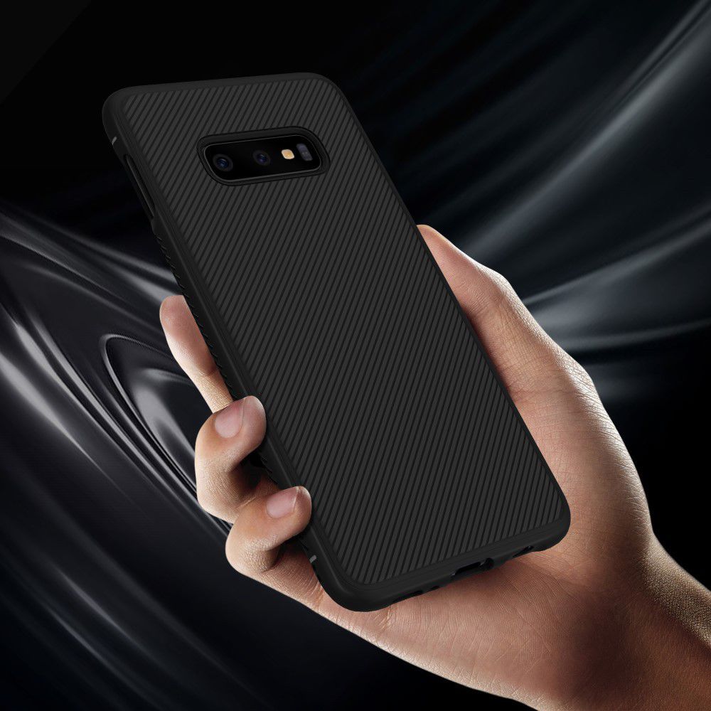 Samsung Galaxy S10E Twill Slim Texture Back Cover Zwart afbeelding 9
