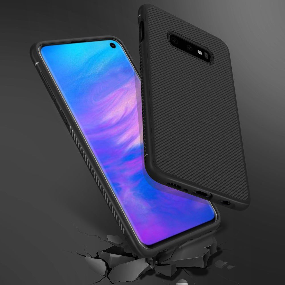 Samsung Galaxy S10E Twill Slim Texture Back Cover Zwart afbeelding 10