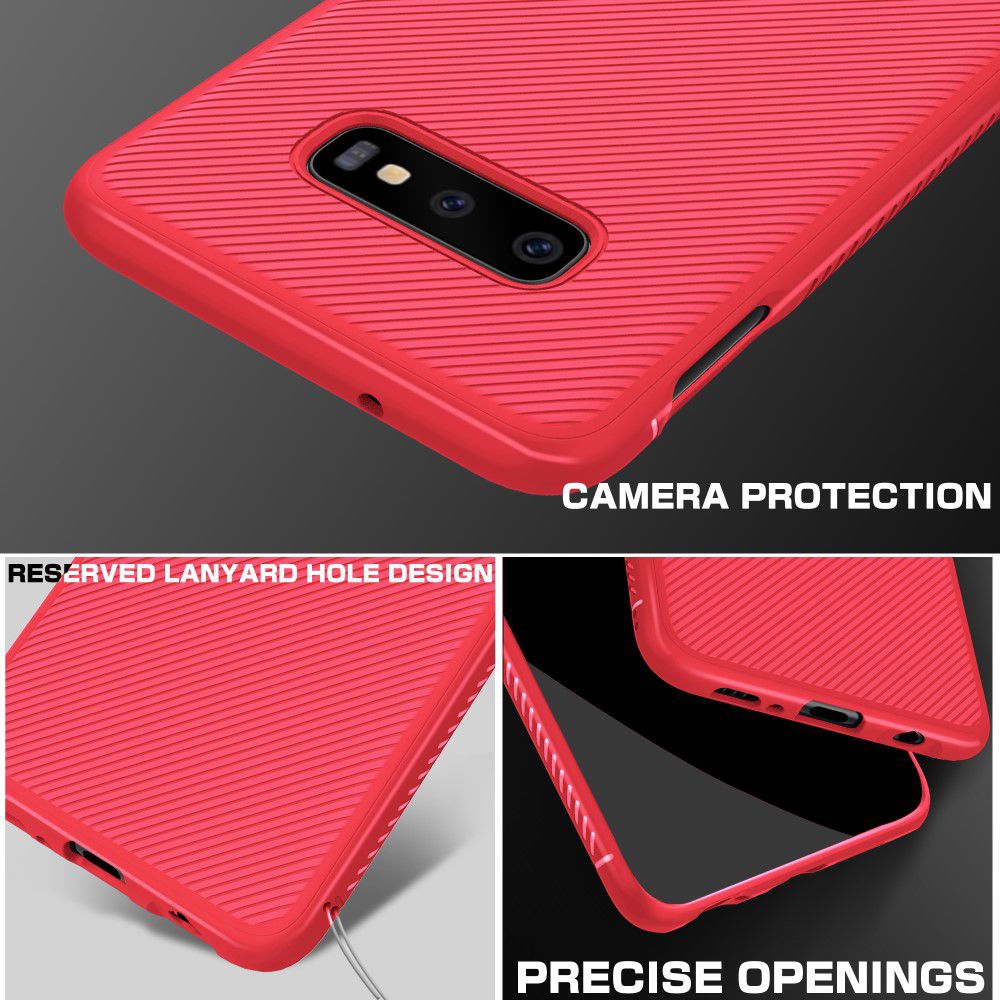 Samsung Galaxy S10E Twill Slim Texture Back Cover Rood afbeelding 8